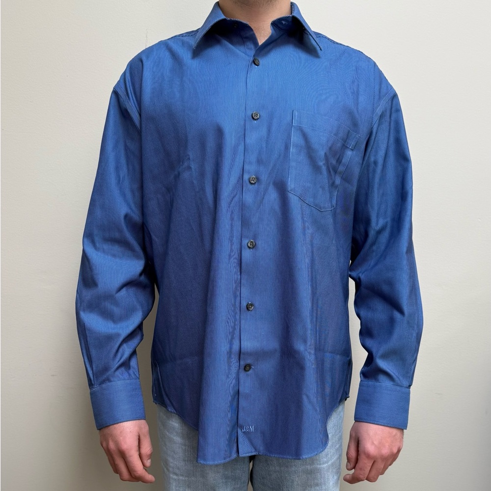 Johnston & Murphy Men’s Blue Dress Shirt- Size Large